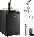 Beer Kegerator, Single Tap Commercial Draft Beer Dispenser for D system, Full Size Keg Refrigerator with 5lbs CO2 Tank, Hold 2 Sixth / 2 Ball lock keg, Black