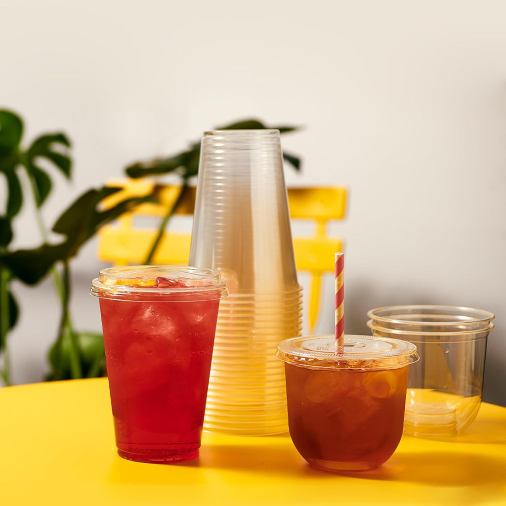 NATURAL Arc - Plant Based Cups 12 oz - Plastic Alternative Cups for Parties, Bachelorettes, Weddings - Recyclable Clear Cold Cups - Set of 1000, 12oz