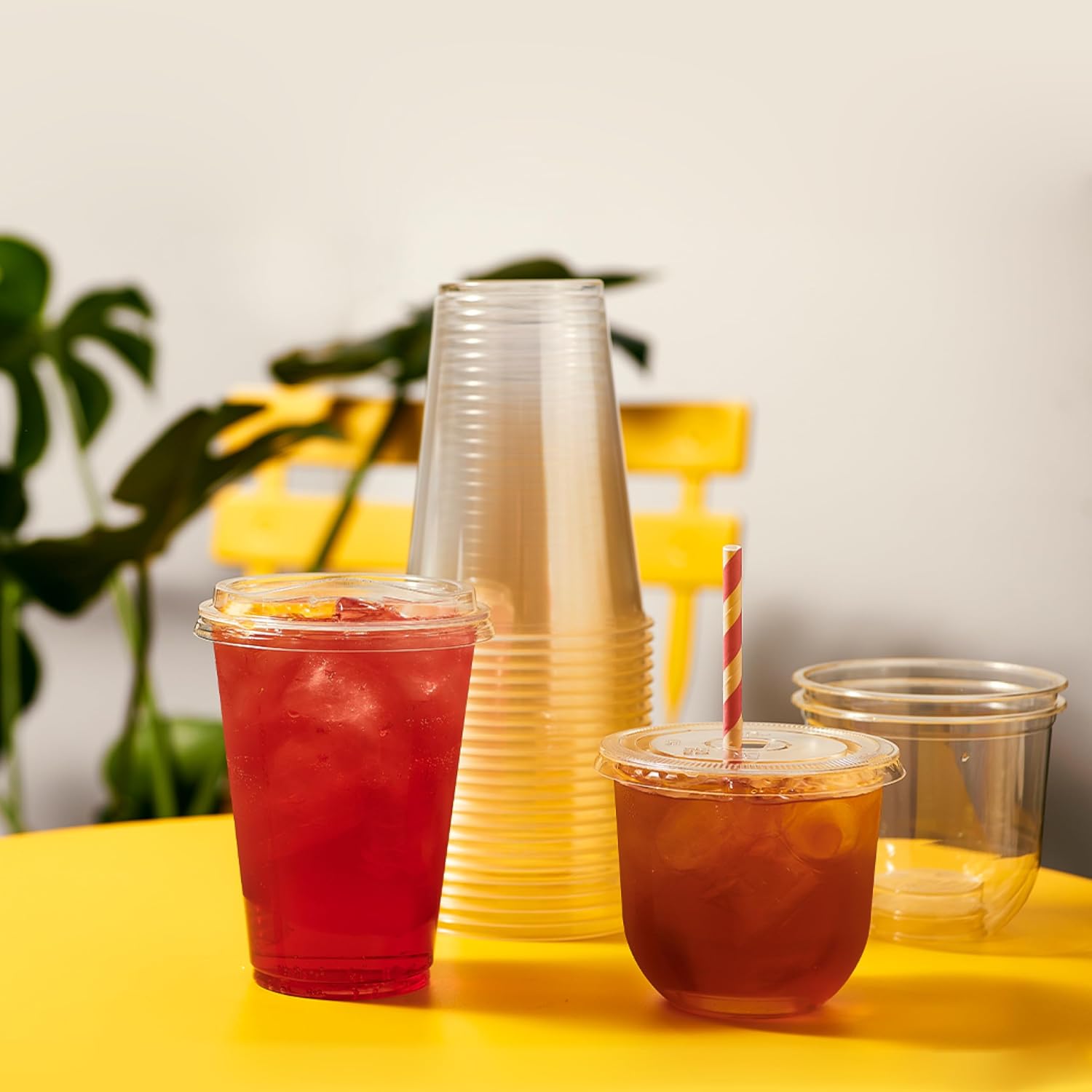 NATURAL Arc - Plant Based Cups 12 oz - Plastic Alternative Cups for Parties, Bachelorettes, Weddings - Recyclable Clear Cold Cups - Set of 1000, 12oz