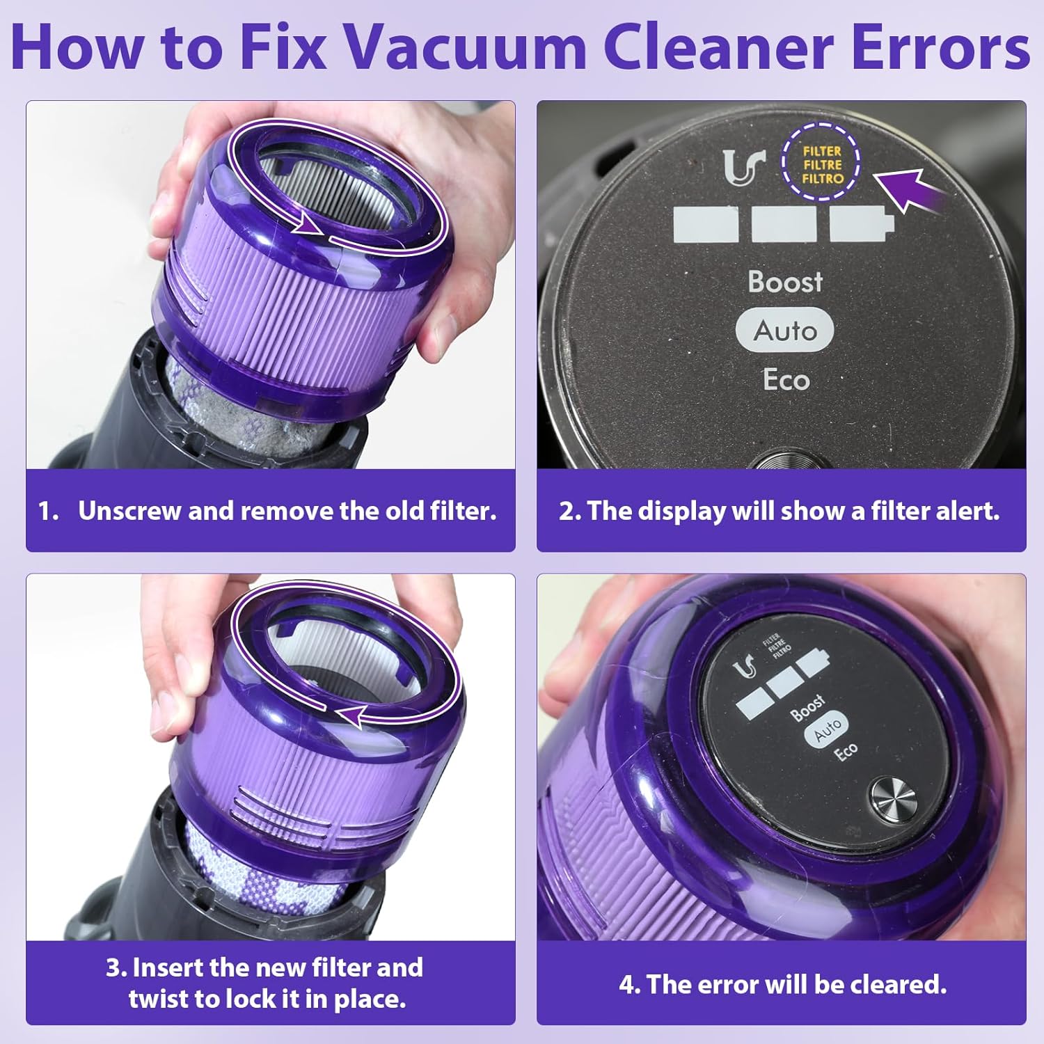 3 Pack V11 V15 Vacuum Filters & 1 Pack Dust Bin Canister Replacement Parts for Dyson V15 V11 SV14 SV15 SV22 Vacuum Cleaner, for Dyson Vacuum Attachments No. 970050-01 & 965443-01 & 970013-02